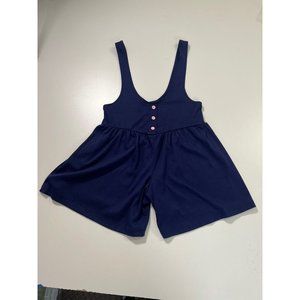 Vintage Navy Kids Knit Romper Overalls Short Overalls Size 12